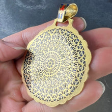 Load image into Gallery viewer, Notre Dame Paris Rose Window Plique A Jour Enamel 18K Yellow Gold Pendant Medal