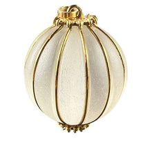 Load image into Gallery viewer, Huge Frosted Glass 18K Yellow Gold Gadrooned Spherical Pendant