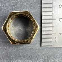 Load image into Gallery viewer, Hexagonal 6 Carat Blue Sapphire 18K Yellow Gold Eternity Ring