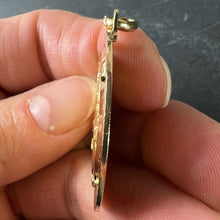 Load image into Gallery viewer, Large Augis French Plus Qu’Hier Ruby Diamond Halo 18K Yellow Gold Love Pendant