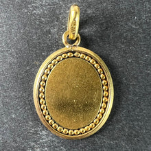 Load image into Gallery viewer, French Dropsy Virgin Mary Blue Enamel 18K Yellow Gold Religious Pendant Medal