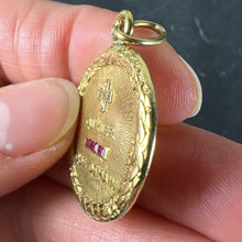 Load image into Gallery viewer, Augis French Plus Hier Ruby Diamond 18K Yellow Gold Love Charm Pendant
