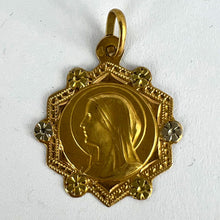 Load image into Gallery viewer, French Virgin Mary 18K Yellow White Gold Medal Charm Pendant