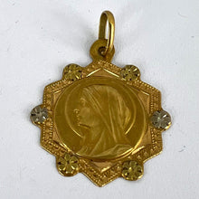 Load image into Gallery viewer, French Virgin Mary 18K Yellow White Gold Medal Charm Pendant