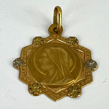 Load image into Gallery viewer, French Virgin Mary 18K Yellow White Gold Medal Charm Pendant