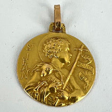 Load image into Gallery viewer, French Saint John the Baptist Jean 18K Yellow Gold Medal Pendant