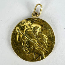 Load image into Gallery viewer, Large St Christopher 18K Yellow Gold Pendant Medal