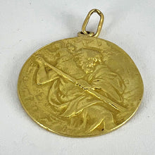 Load image into Gallery viewer, Large St Christopher 18K Yellow Gold Pendant Medal
