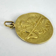 Load image into Gallery viewer, Large St Christopher 18K Yellow Gold Pendant Medal