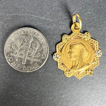 Load image into Gallery viewer, French Virgin Mary 18K Yellow White Gold Medal Charm Pendant