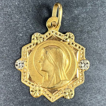 Load image into Gallery viewer, French Virgin Mary 18K Yellow White Gold Medal Charm Pendant