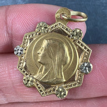 Load image into Gallery viewer, French Virgin Mary 18K Yellow White Gold Medal Charm Pendant