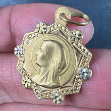 Load image into Gallery viewer, French Virgin Mary 18K Yellow White Gold Medal Charm Pendant
