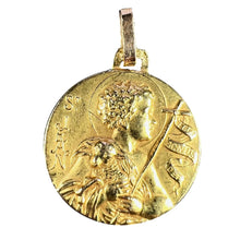 Load image into Gallery viewer, French Saint John the Baptist Jean 18K Yellow Gold Medal Pendant