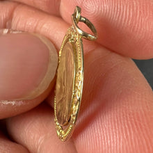 Load image into Gallery viewer, French Virgin Mary Ivy Leaf Wreath 18K Yellow Gold Medal Charm Pendant