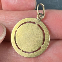 Load image into Gallery viewer, French Virgin Mary Ivy Leaf Wreath 18K Yellow Gold Medal Charm Pendant