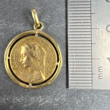 Load image into Gallery viewer, French Dropsy Virgin Mary Virgo Gloriosa 18K Yellow Gold Medal Pendant