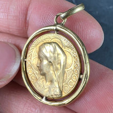 Load image into Gallery viewer, French Dropsy Virgin Mary Virgo Gloriosa 18K Yellow Gold Medal Pendant