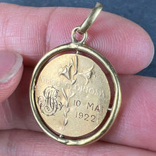 Load image into Gallery viewer, French Dropsy Virgin Mary Virgo Gloriosa 18K Yellow Gold Medal Pendant