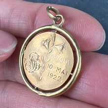 Load image into Gallery viewer, French Dropsy Virgin Mary Virgo Gloriosa 18K Yellow Gold Medal Pendant