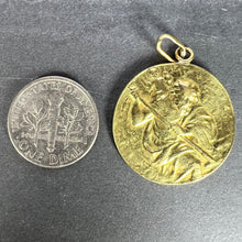 Load image into Gallery viewer, Large St Christopher 18K Yellow Gold Pendant Medal