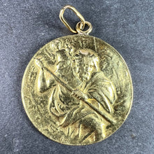Load image into Gallery viewer, Large St Christopher 18K Yellow Gold Pendant Medal
