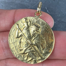 Load image into Gallery viewer, Large St Christopher 18K Yellow Gold Pendant Medal