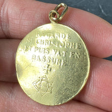 Load image into Gallery viewer, Large St Christopher 18K Yellow Gold Pendant Medal