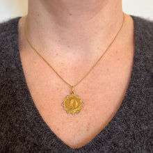 Load image into Gallery viewer, French Virgin Mary 18K Yellow White Gold Medal Charm Pendant