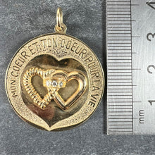 Load image into Gallery viewer, Merrin Marriage Two Hearts for Life 14K Yellow Gold Diamond Love Charm Pendant