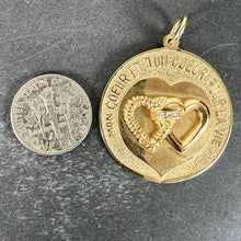 Load image into Gallery viewer, Merrin Marriage Two Hearts for Life 14K Yellow Gold Diamond Love Charm Pendant