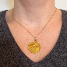 Load image into Gallery viewer, Large French Religious Jesus Christ Holy Communion 18K Yellow Gold Medal Pendant