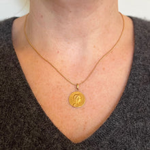 Load image into Gallery viewer, French 18K Yellow Gold Virgin Mary Virgo Virginum Medal Pendant