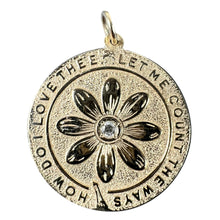 Load image into Gallery viewer, Merrin Let Me Count The Ways Daisy 14K Yellow Gold Diamond Love Pendant
