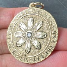 Load image into Gallery viewer, Merrin Let Me Count The Ways Daisy 14K Yellow Gold Diamond Love Pendant