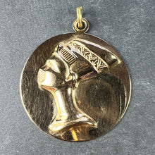 Load image into Gallery viewer, Large Italian Queen Nefertiti Bust 18K Yellow Gold Charm Pendant