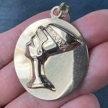 Load image into Gallery viewer, Large Italian Queen Nefertiti Bust 18K Yellow Gold Charm Pendant