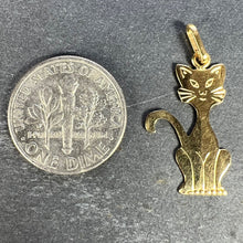 Load image into Gallery viewer, Reserved for Anne French 18K Yellow Gold Engraved Cat Charm Pendant