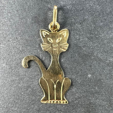 Load image into Gallery viewer, Reserved for Anne French 18K Yellow Gold Engraved Cat Charm Pendant