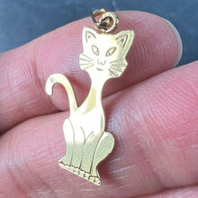 Load image into Gallery viewer, Reserved for Anne French 18K Yellow Gold Engraved Cat Charm Pendant