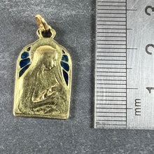 Load image into Gallery viewer, French Madonna and Child Plique A Jour Enamel 18K Yellow Gold Charm Pendant