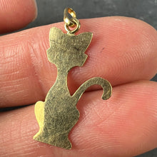 Load image into Gallery viewer, Reserved for Anne French 18K Yellow Gold Engraved Cat Charm Pendant