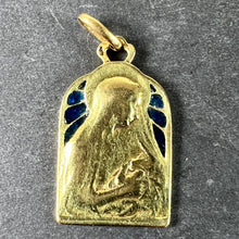 Load image into Gallery viewer, French Madonna and Child Plique A Jour Enamel 18K Yellow Gold Charm Pendant