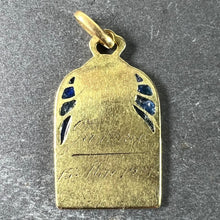 Load image into Gallery viewer, French Madonna and Child Plique A Jour Enamel 18K Yellow Gold Charm Pendant