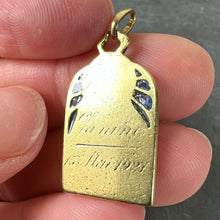 Load image into Gallery viewer, French Madonna and Child Plique A Jour Enamel 18K Yellow Gold Charm Pendant