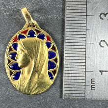 Load image into Gallery viewer, French Dropsy Virgin Mary Plique A Jour Enamel 18K Yellow Gold Pendant Medal