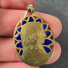 Load image into Gallery viewer, French Dropsy Virgin Mary Plique A Jour Enamel 18K Yellow Gold Pendant Medal