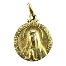 Load image into Gallery viewer, French Becker Virgin Mary 18K Yellow Gold Charm Pendant