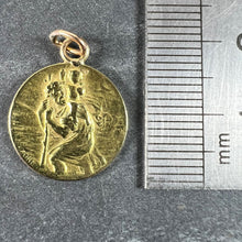 Load image into Gallery viewer, French OBC Saint Christopher Lightning Strike 18K Yellow Gold Pendant Medal