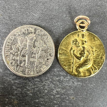 Load image into Gallery viewer, French OBC Saint Christopher Lightning Strike 18K Yellow Gold Pendant Medal